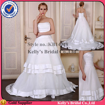 strapless pleated bodice layers skirt royal blue and white wedding dresses